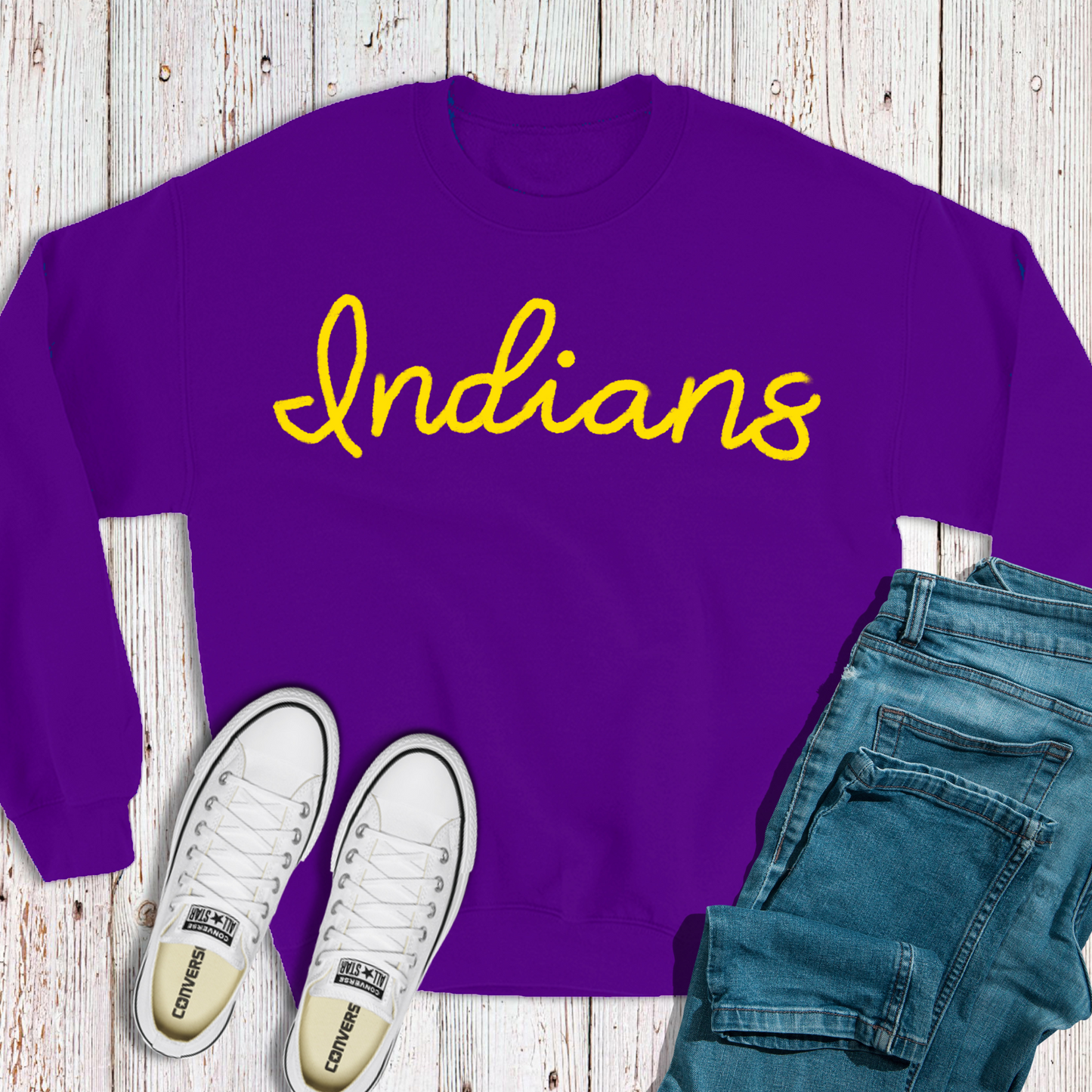 Indians Chenielle Crewneck