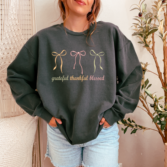 Grateful Thankful Blessed Crewneck