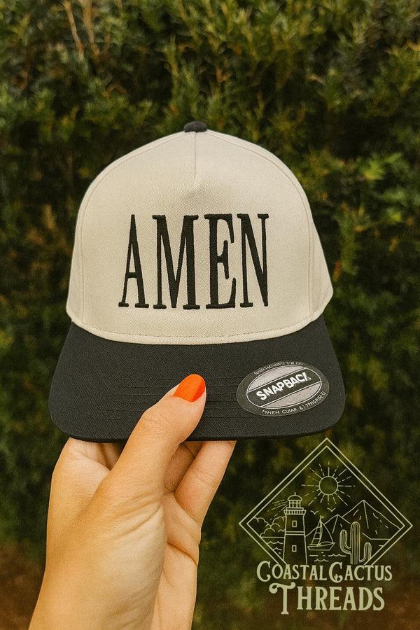 Amen Puff Embroidered Trucker Hat