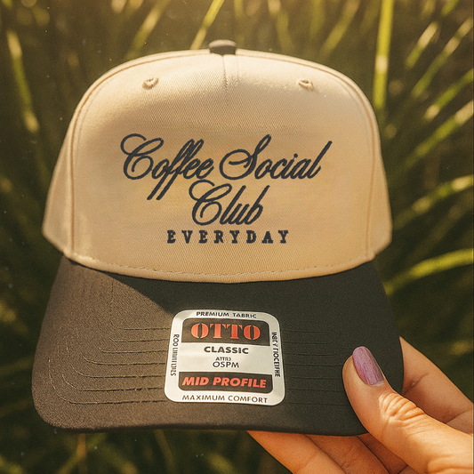 Coffee Social Club Embroidered Trucker Hat
