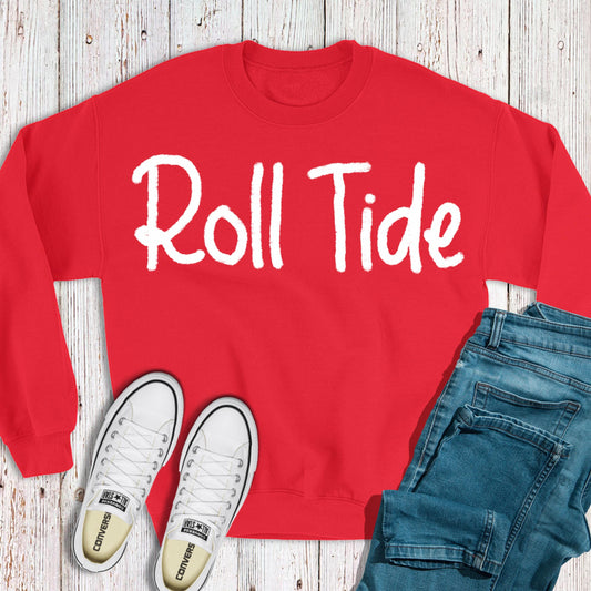 Roll Team Crewneck, Chenille Yarn Sweatshirt, Personalized Sweatshirt, Embroidered Team Sweatshirt, Oversized Crewneck
