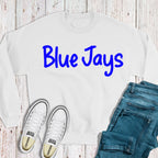 Blue Jays Team Crewneck, Chenille Yarn Sweatshirt, Personalized Sweatshirt, Embroidered Team Sweatshirt, Oversized Crewneck