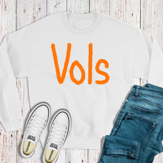 Vols Team Crewneck, Chenille Yarn Sweatshirt, Personalized Sweatshirt, Embroidered Team Sweatshirt, Oversized Crewneck